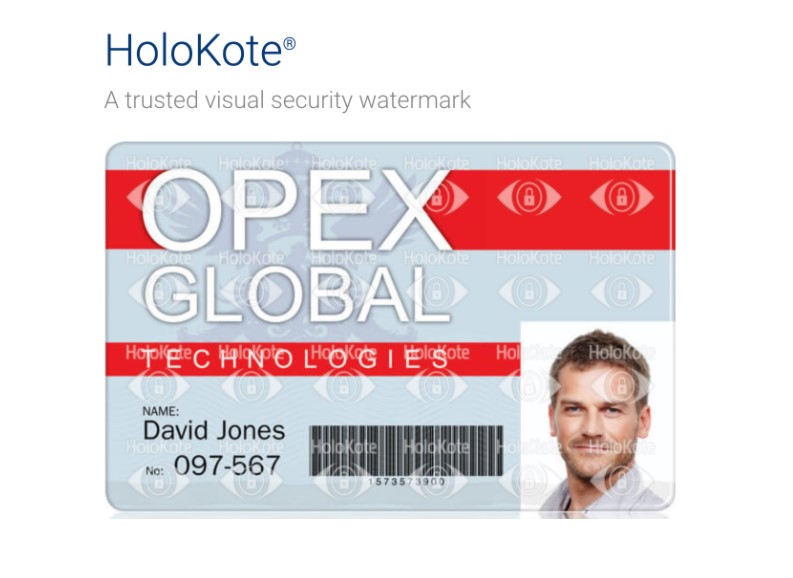 Holokote secure watermark available on the Magicard 300.